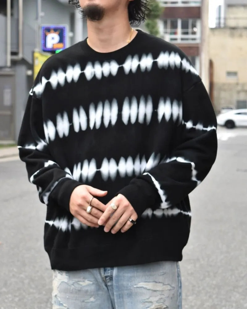 MINEDENIM  / Paper rips Border Fleece Crewneck Pullover (2409-4004)