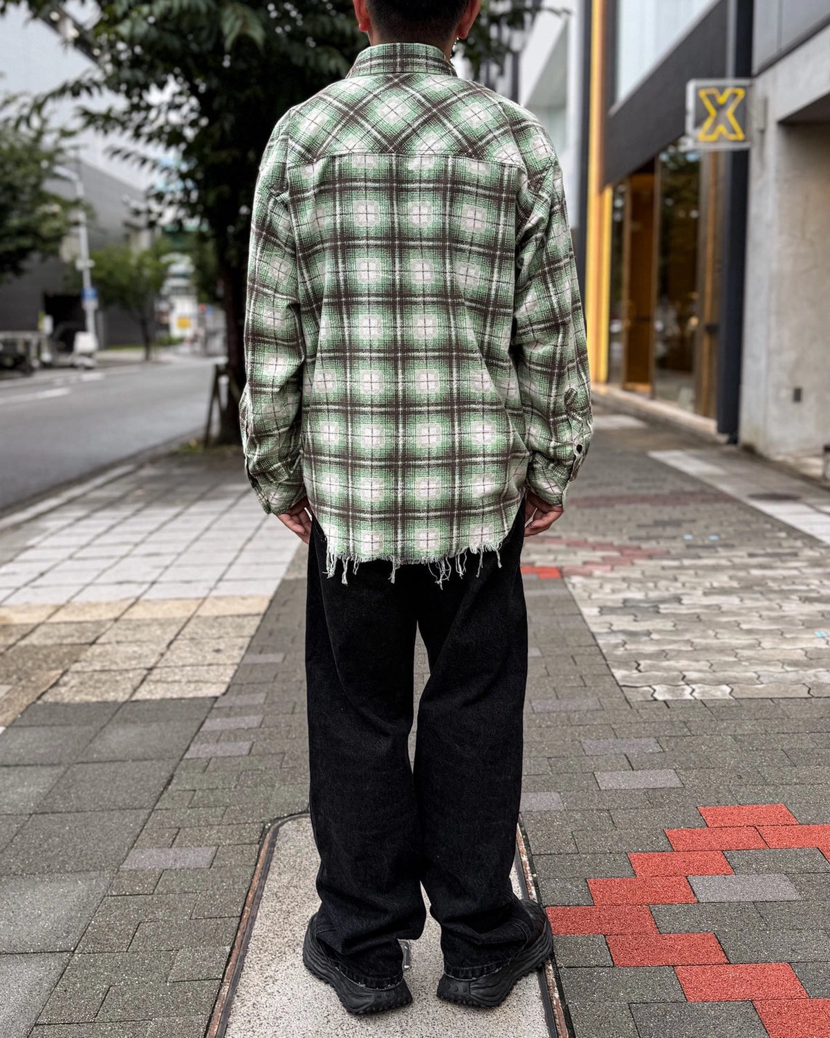 MIYAGIHIDETAKA -Rafu-  / Processed Printed Nel Shirt (Rafu080)