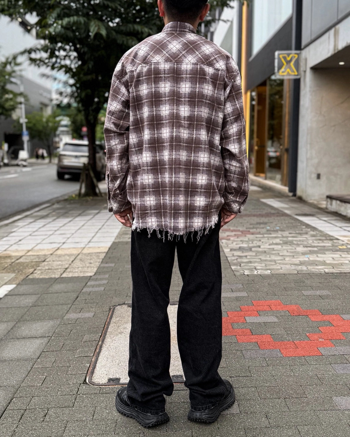 MIYAGIHIDETAKA -Rafu-  / Processed Printed Nel Shirt (Rafu080)