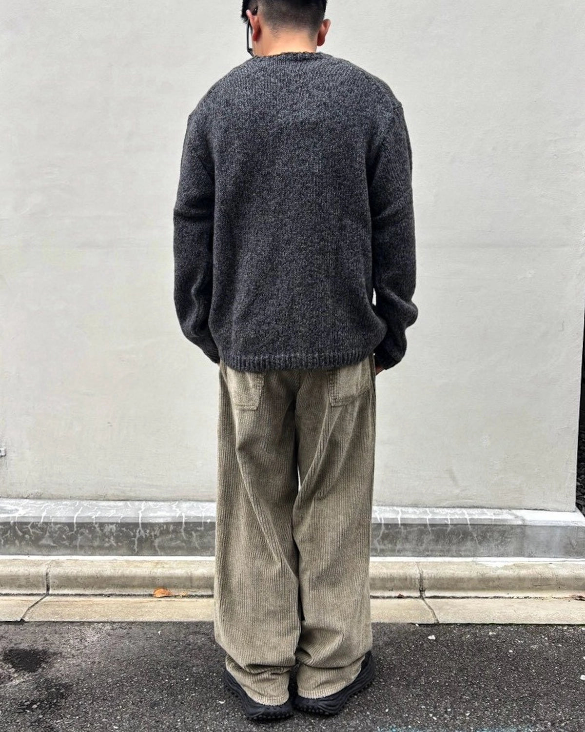 OUR LEGACY / LINK V-NECK Slub Twisted Ash Grey Wool (M4263LA)