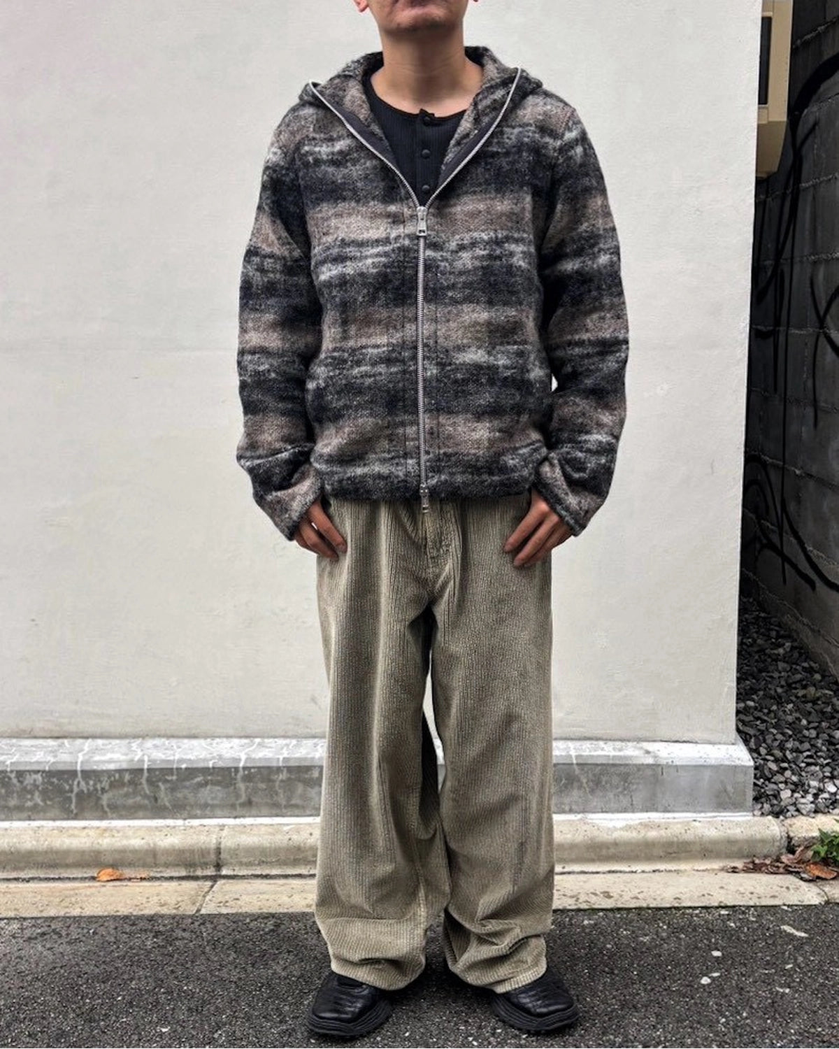 OUR LEGACY / FULL ZIP HOOD Night Woods Check Lofty Wool (M4266FN)