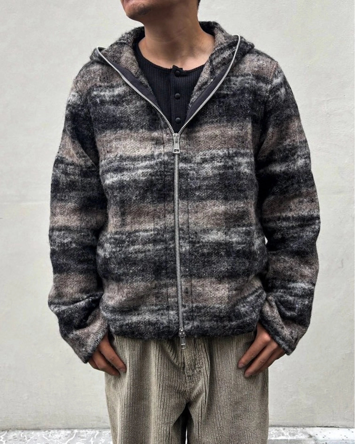 OUR LEGACY / FULL ZIP HOOD Night Woods Check Lofty Wool (M4266FN)