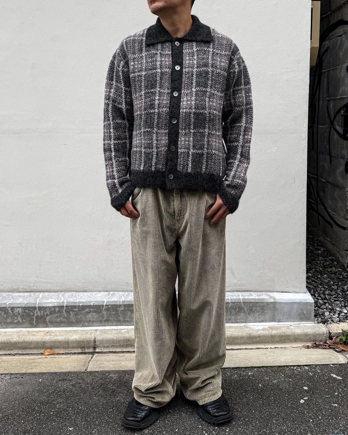 OUR LEGACY / EVENING POLO Grand Check Fuzzy Alpaca (M4263EG)