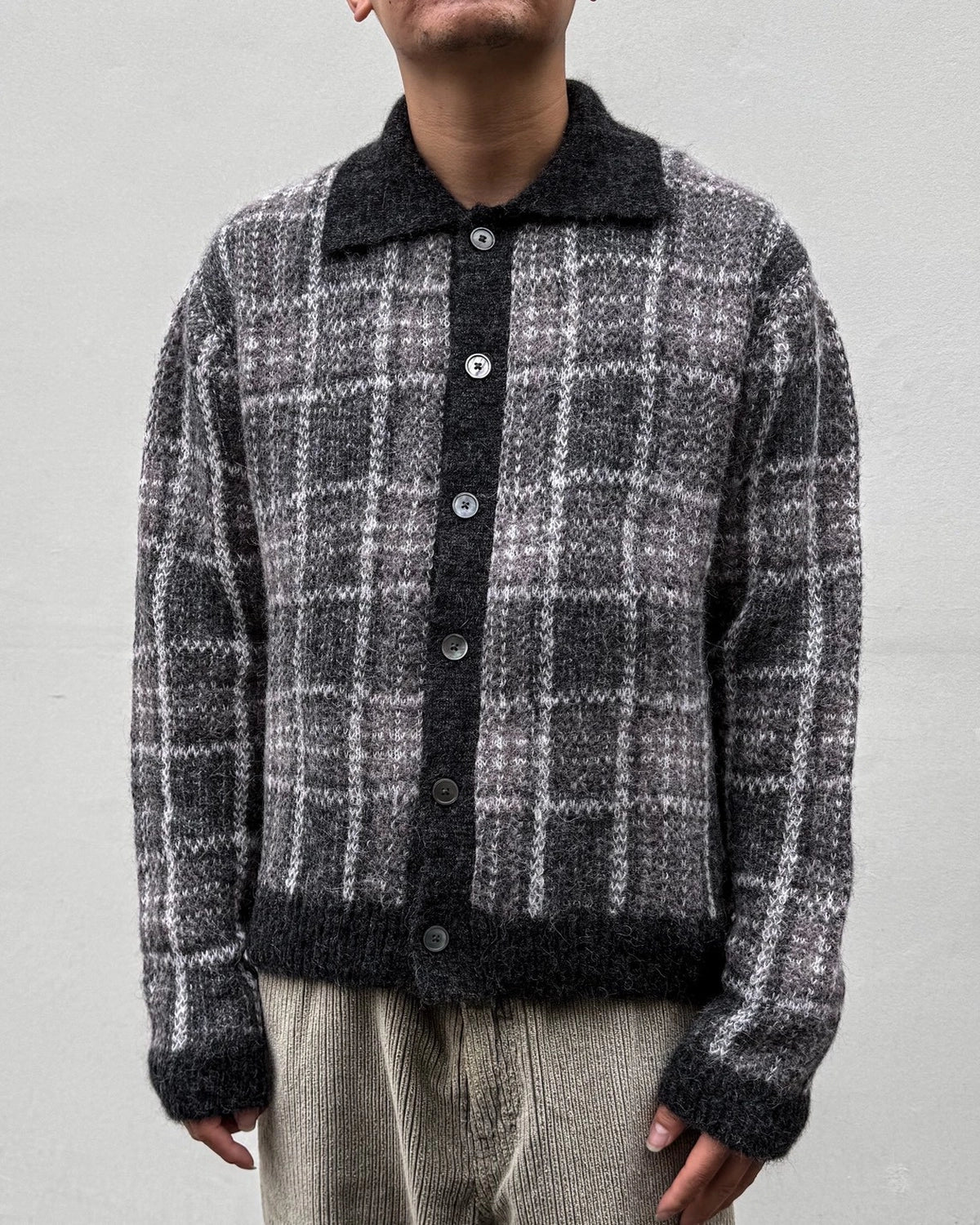 OUR LEGACY / EVENING POLO Grand Check Fuzzy Alpaca (M4263EG)