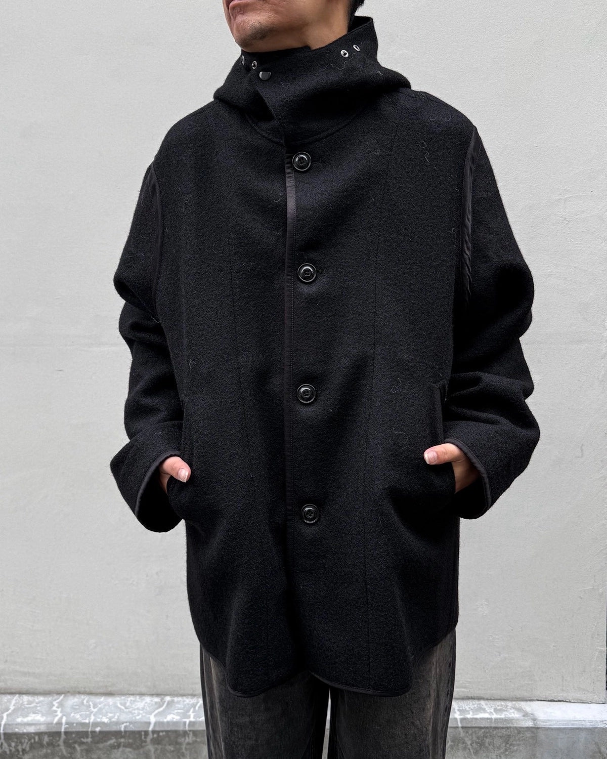 OUR LEGACY / LINER JACKET Black Stamped Wool (M4261LBS)
