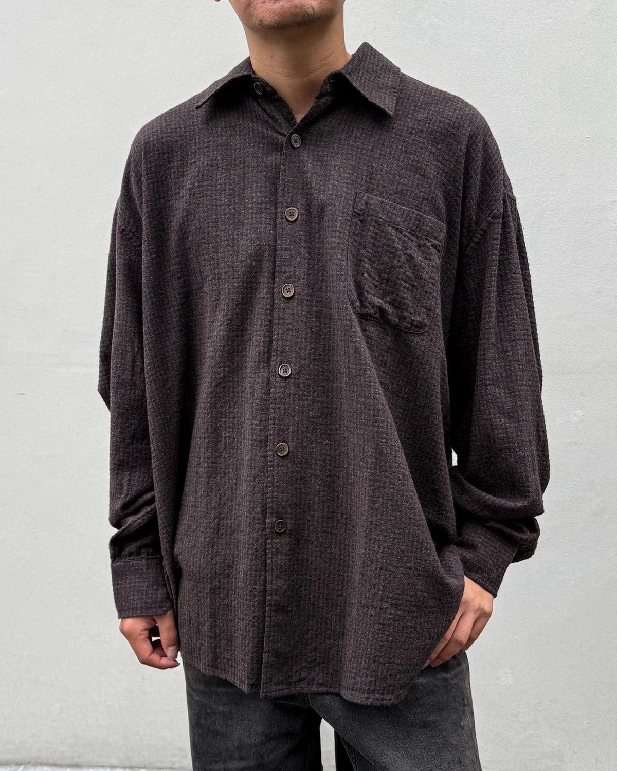 OUR LEGACY / BORROWED SHIRT Truffle Check Grid Cloth (M4262BTC)