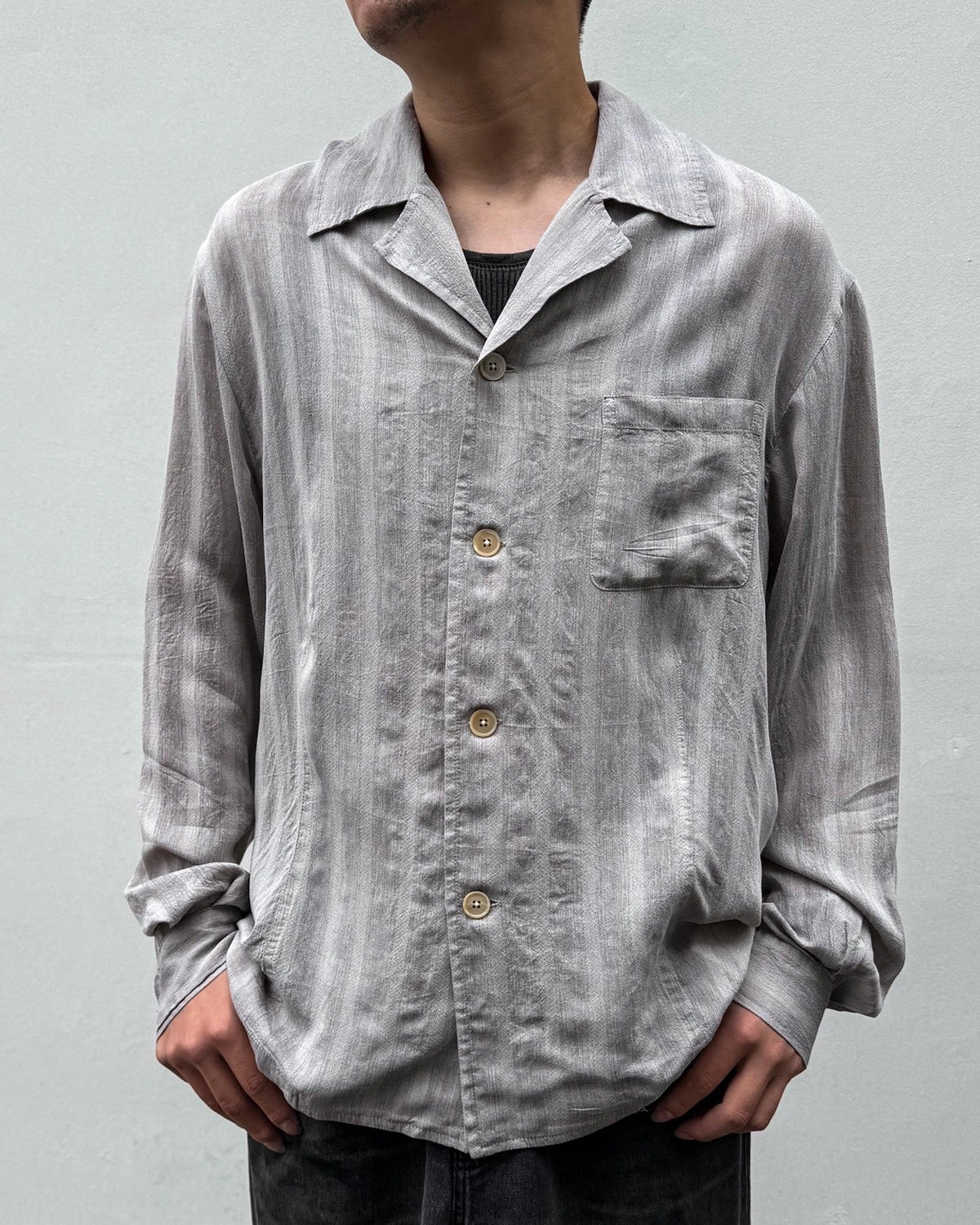 OUR LEGACY / PRIVATE SHIRT Quiet Greige Stripe Mist Weave (M4262PQG)