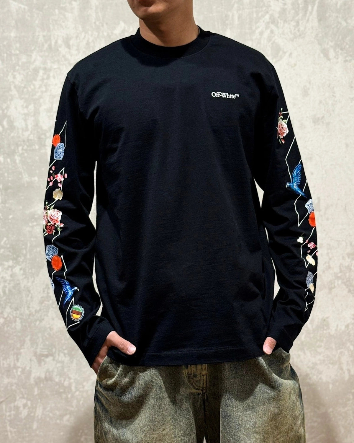 Off-White™ / FRESCO DIAG SKATE L/S TEE (OMAS25-RTW0087)