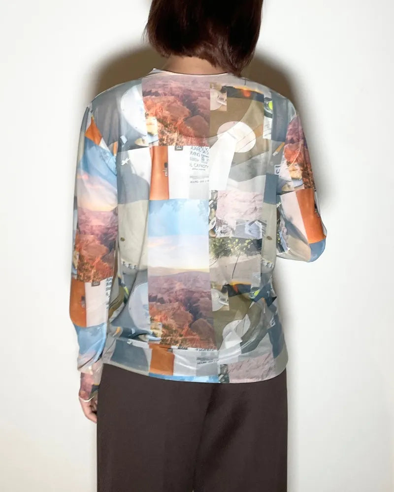 PHEENY / Print jersey crew neck (PA24-CS23)