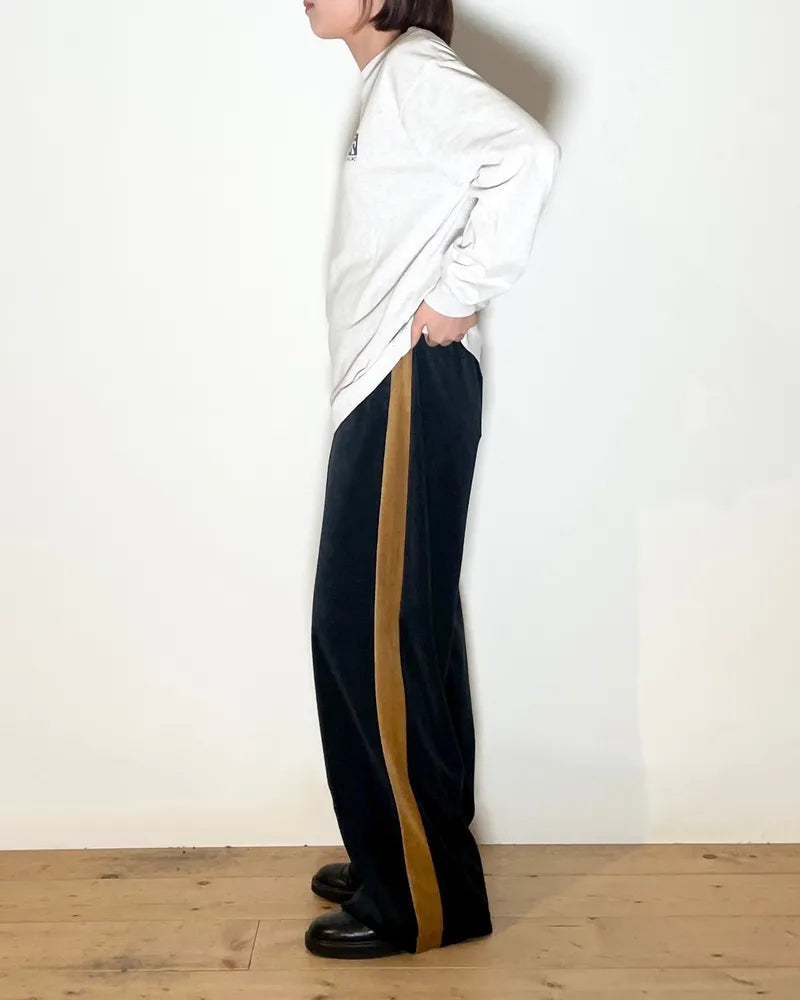 PHEENY / Cotton velours side stripe gatherd pants (PA24-CS09)