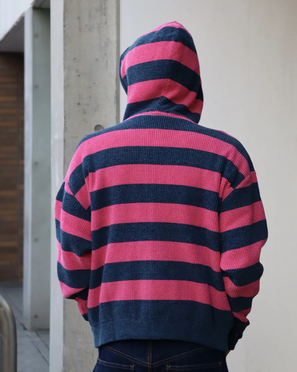 PHINGERIN / CORDY KNIT ZIP HOODIE STRIPE (PD-262-KN-092)