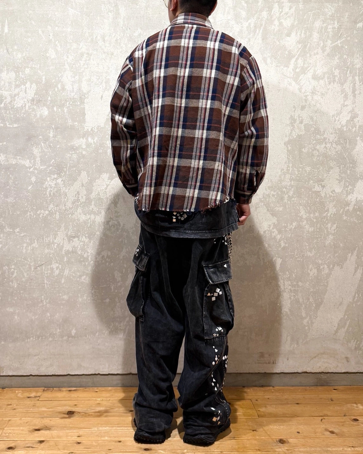 LASTMAN / DAMAGED FLANNEL SHIRTS (252LM-SH02)