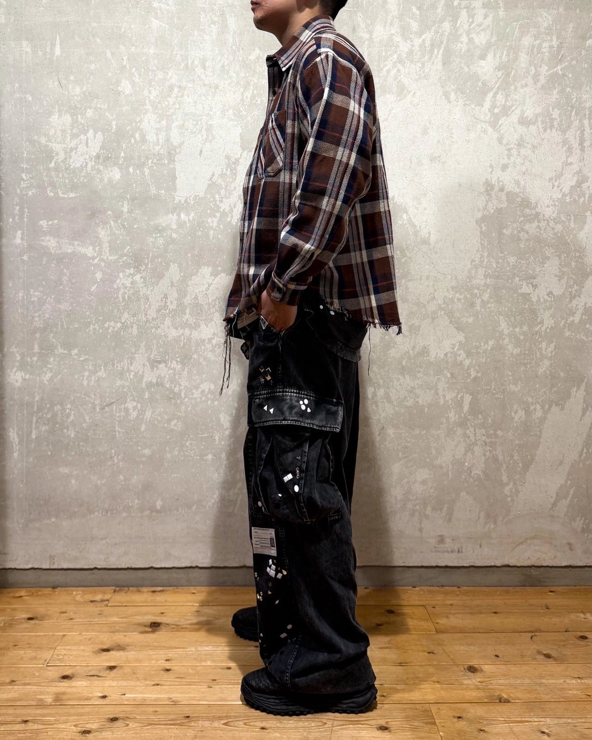 LASTMAN / DAMAGED FLANNEL SHIRTS (252LM-SH02)