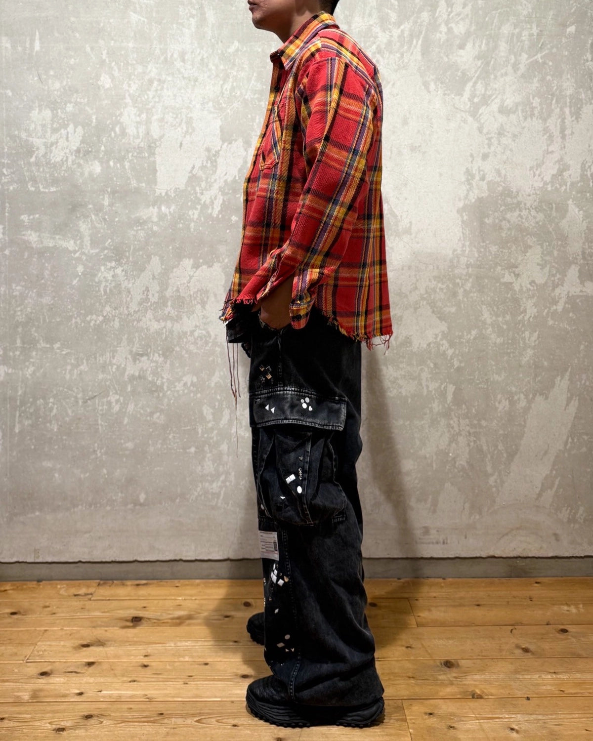 LASTMAN / DAMAGED FLANNEL SHIRTS (252LM-SH02)