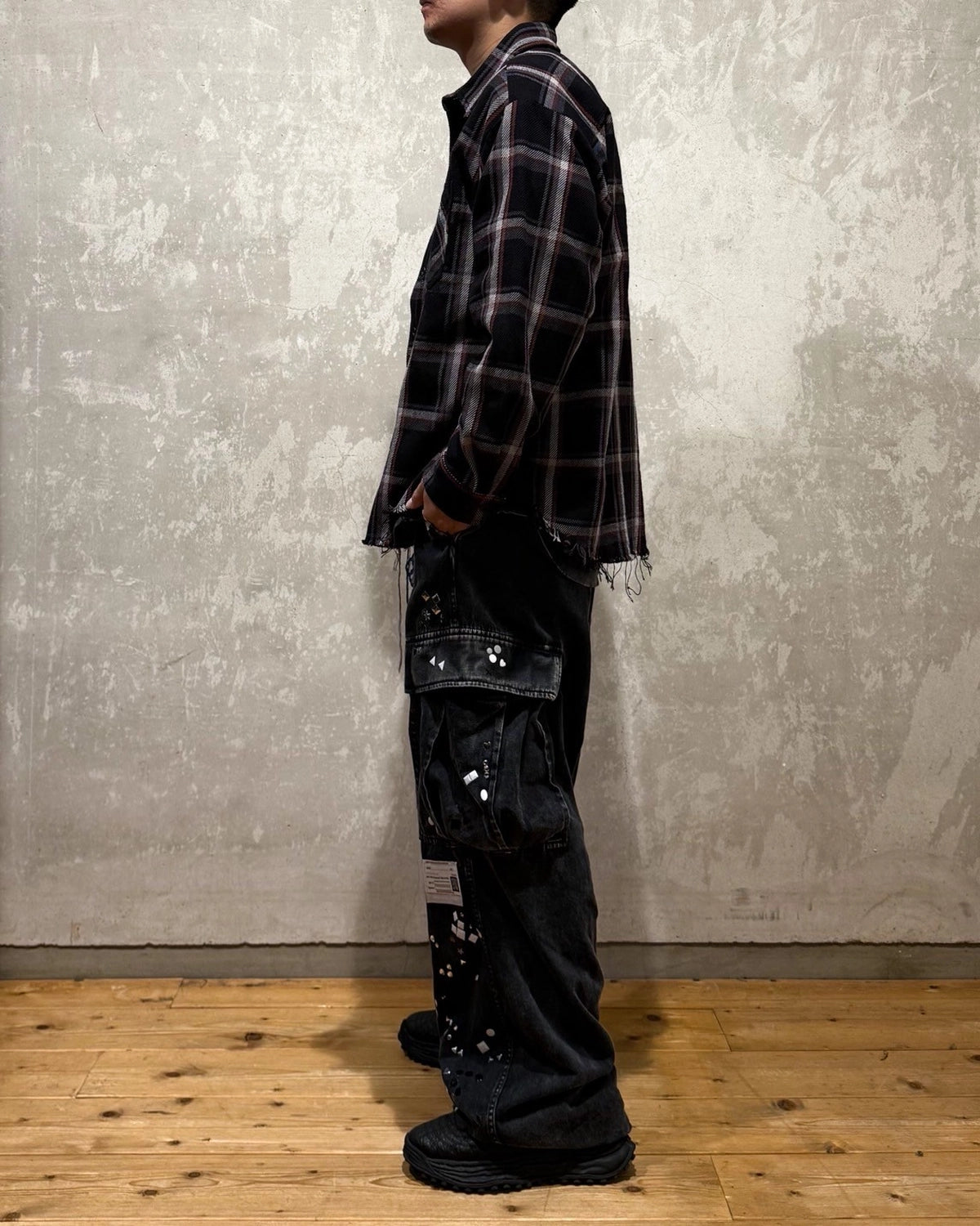 LASTMAN / DAMAGED FLANNEL SHIRTS (252LM-SH02)