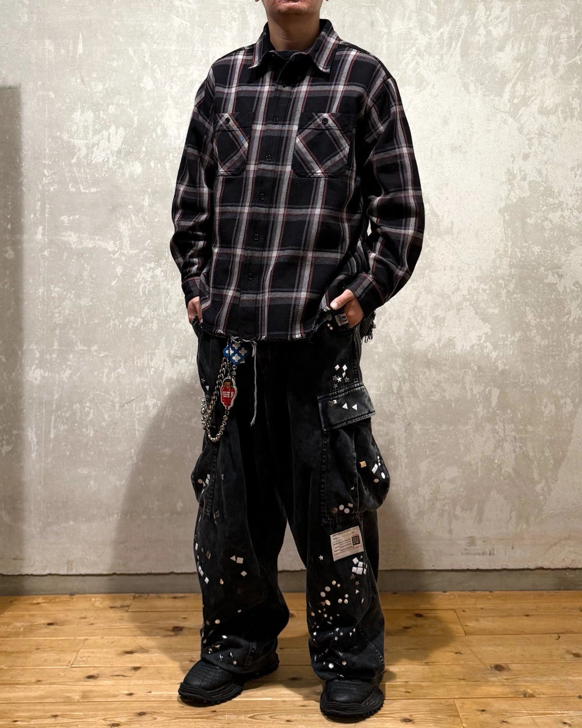 LASTMAN / DAMAGED FLANNEL SHIRTS (252LM-SH02)