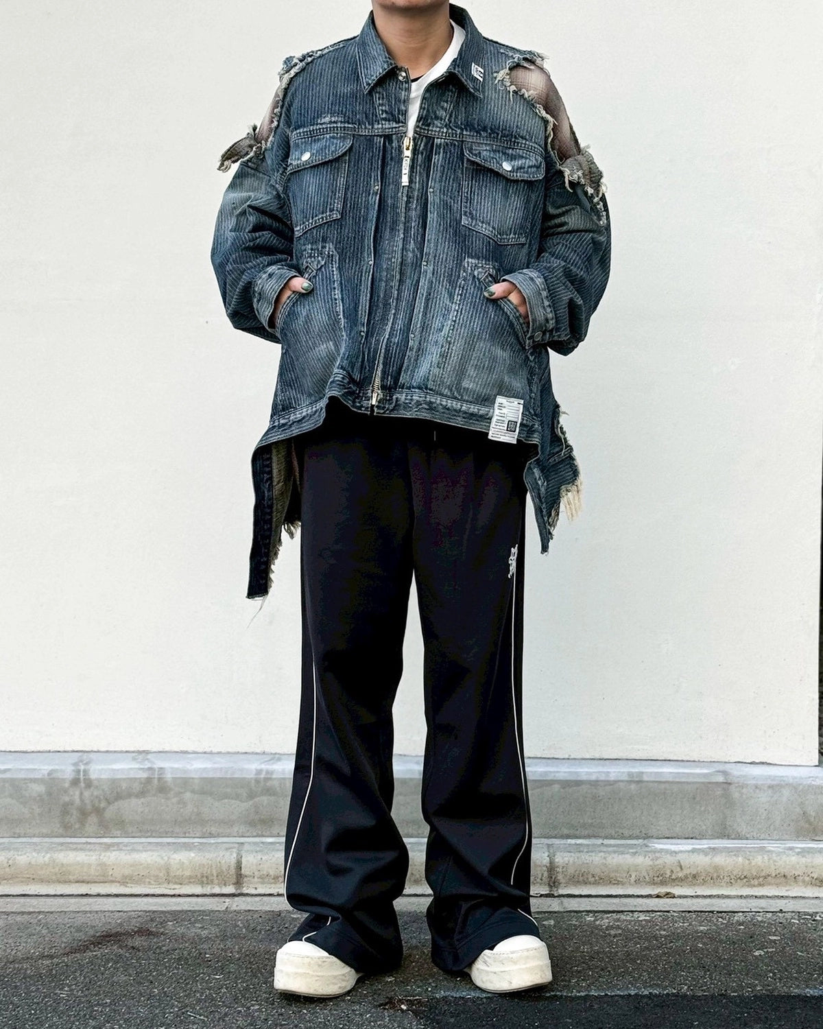 Maison MIHARA YASUHIRO / Check Shirt Layered Denim Jacket (J16BL121)