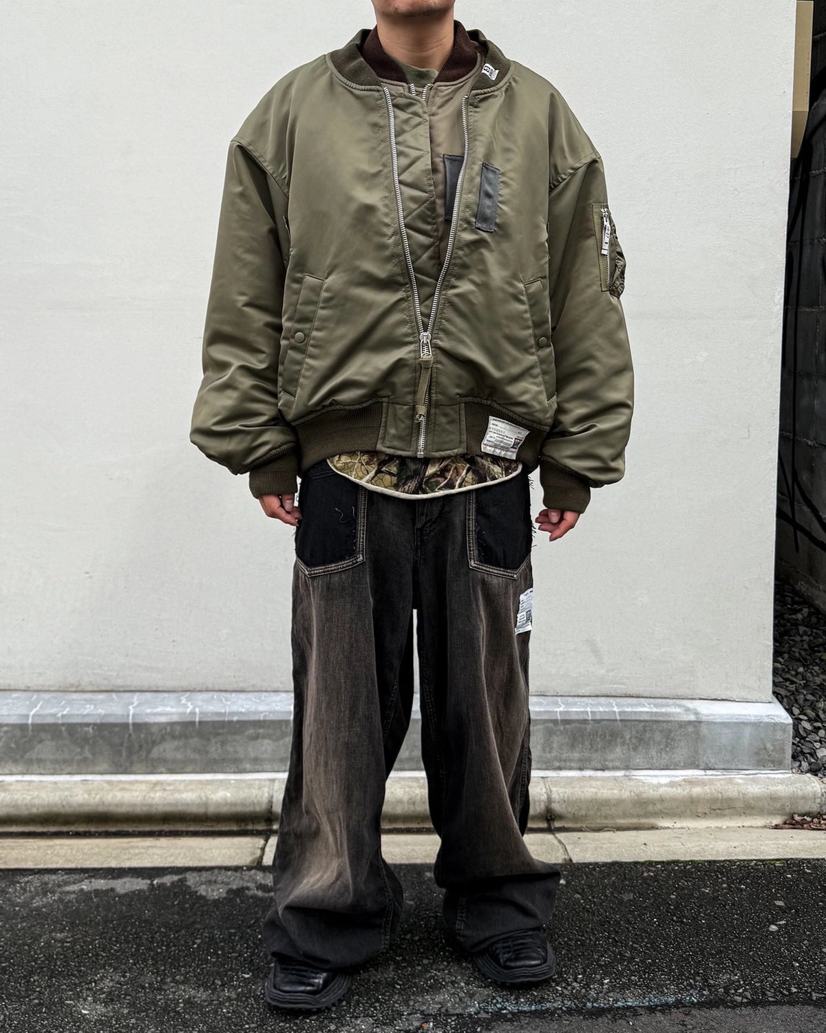 Maison MIHARA YASUHIRO / Shifted Layer Flight Jacket (A17BL061)