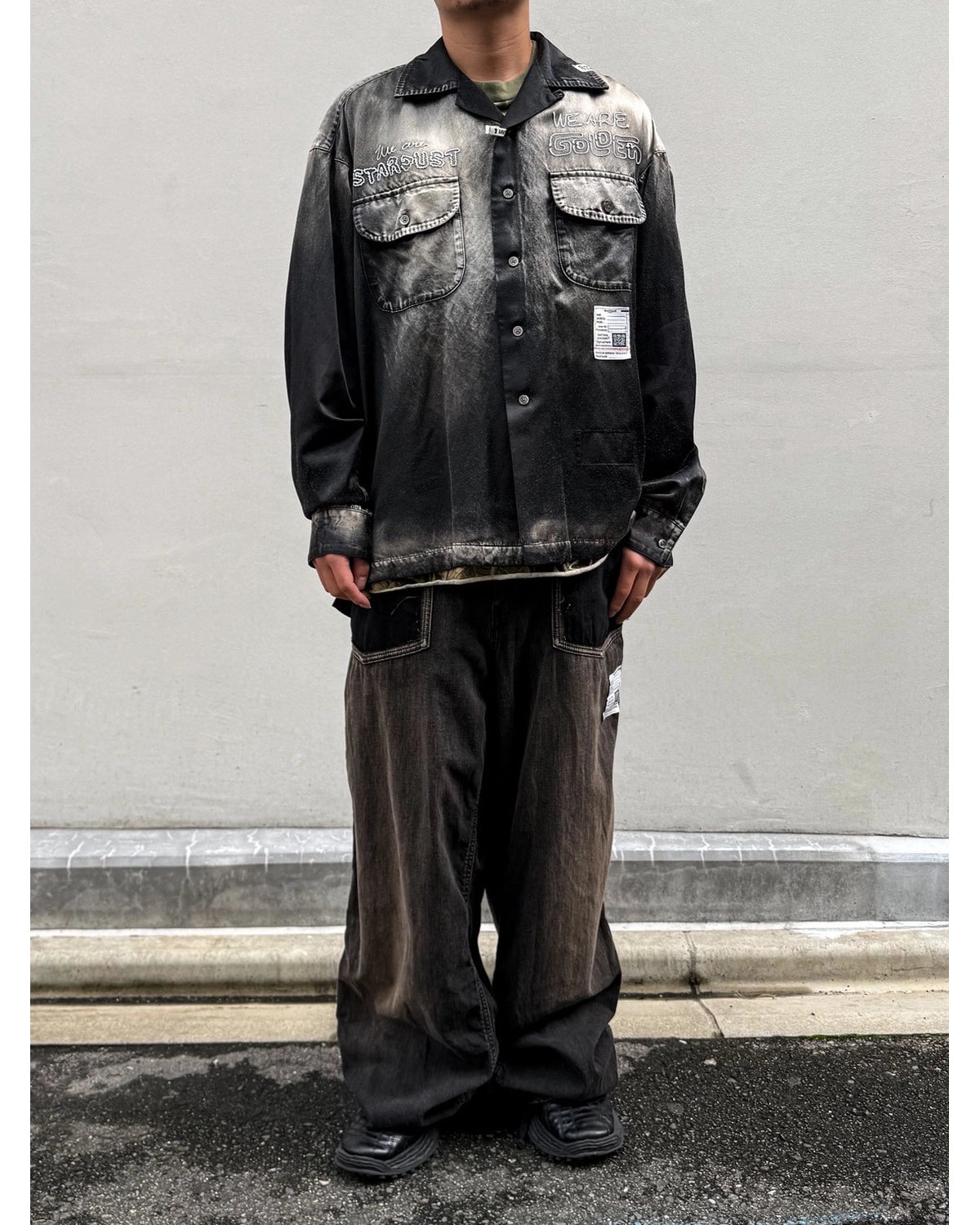 Maison MIHARA YASUHIRO / BLEECHED SATIN SHIRT (J17SH183)