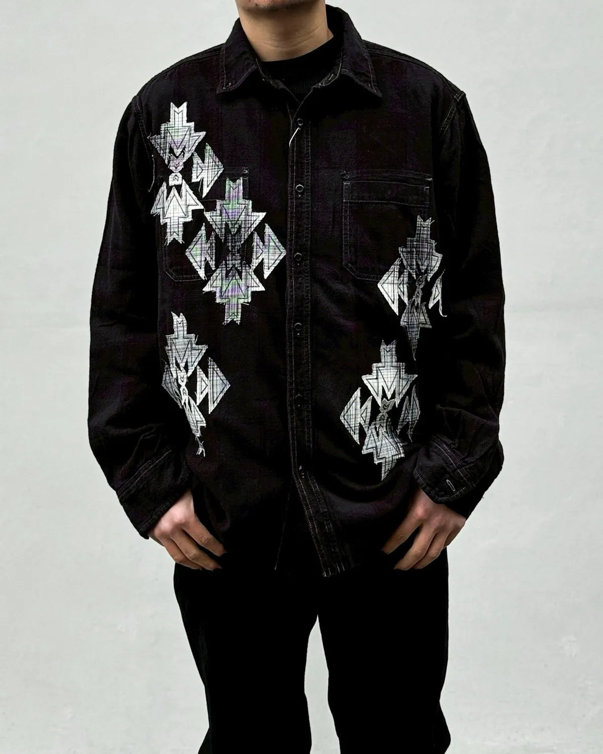 MIYAGIHIDETAKA -Rafu-  / Native Patch Shirt (RaFu074)