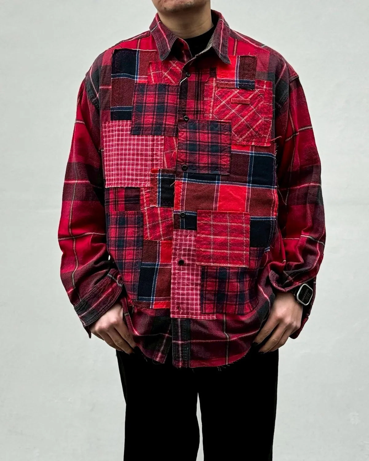 MIYAGIHIDETAKA -Rafu-  / Panel Patchwork Shirt (RaFu073)
