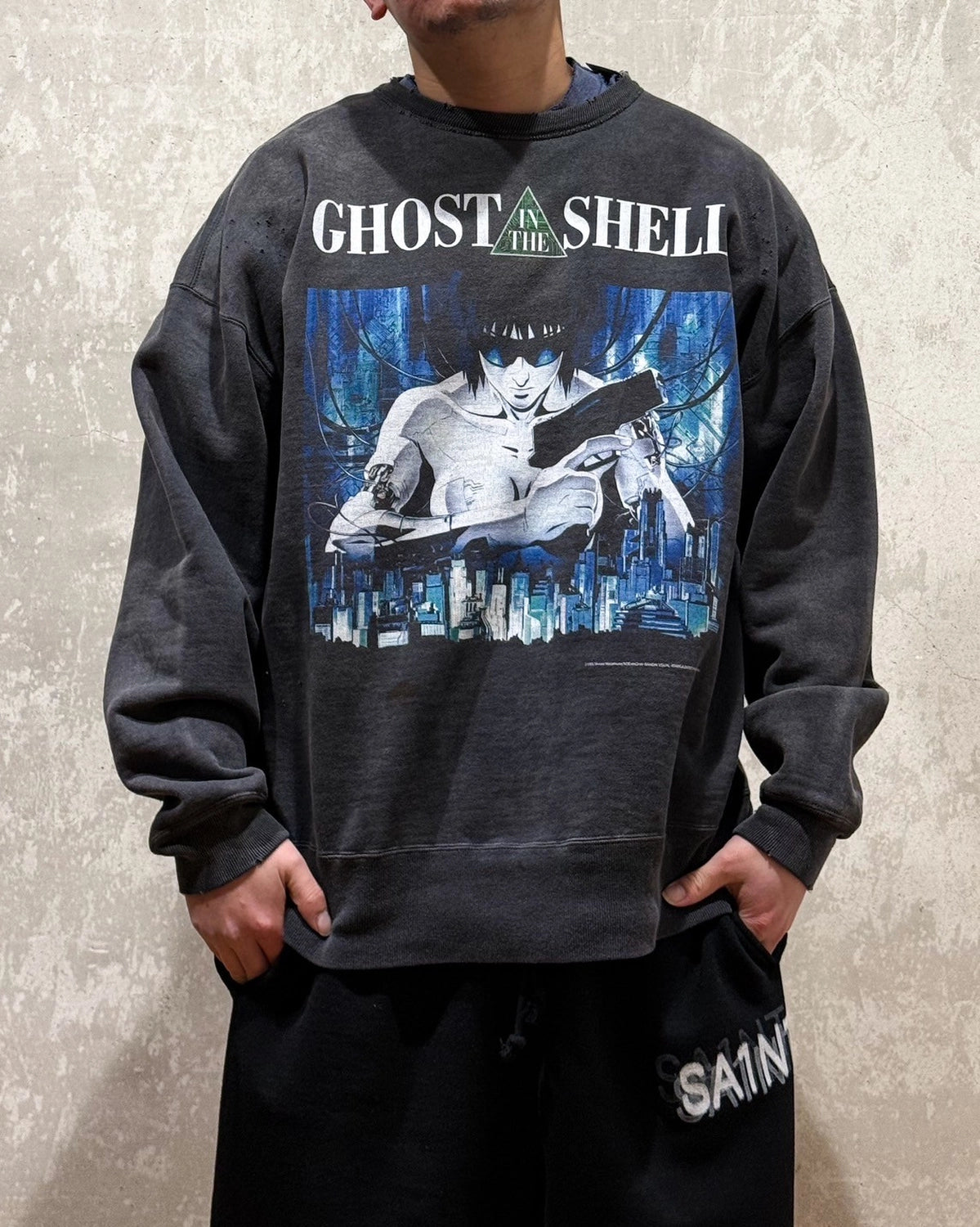 ©︎SAINT Mxxxxxx × GHOST IN THE SHELL -攻殻機動隊- / CREW NECK SWEAT (SM-HR8-0000-C09)