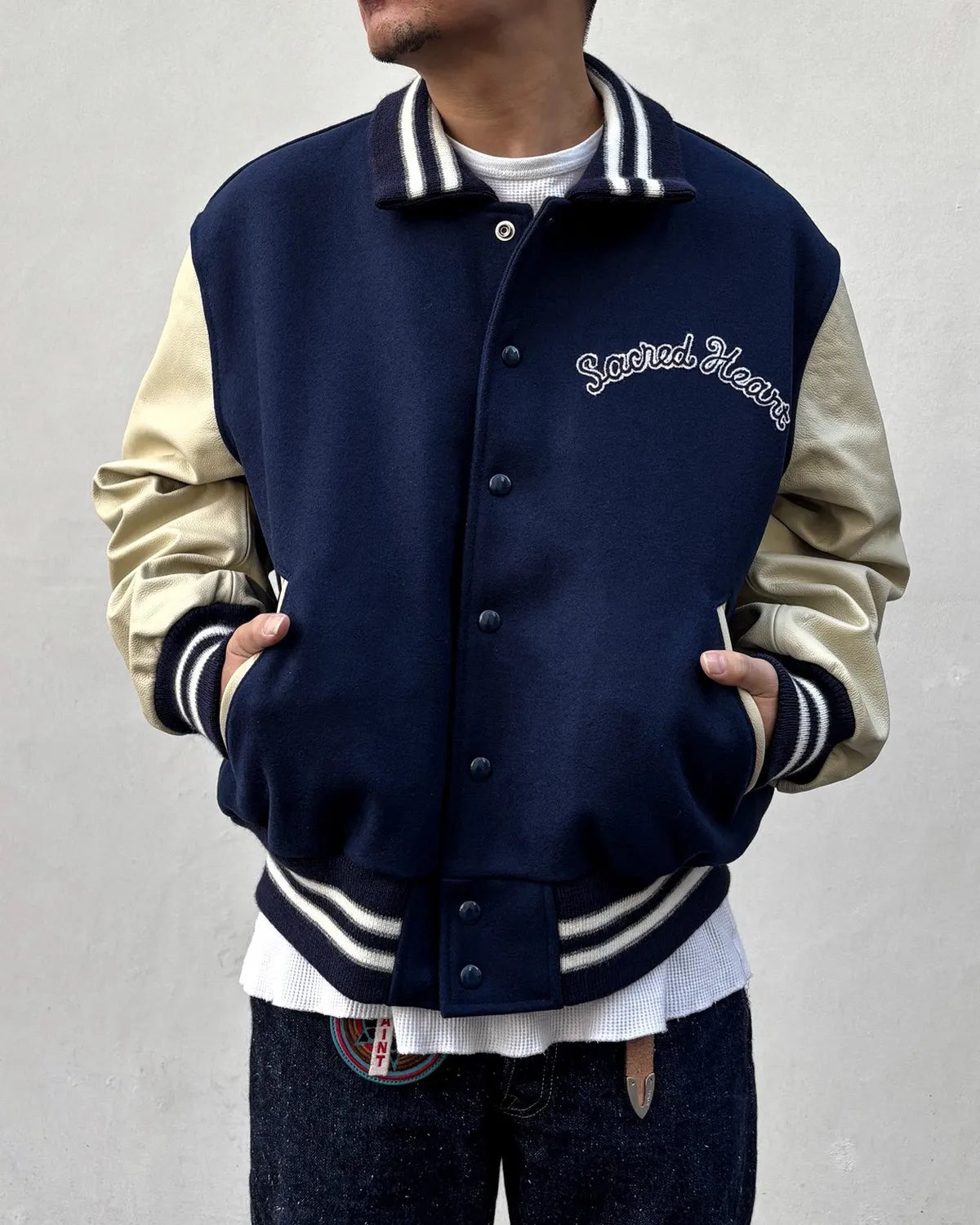 SAINT Mxxxxxx × Golden Bear / GB _ VARSITY JKT / Sared Heart (SM-MK1-0000-C33)