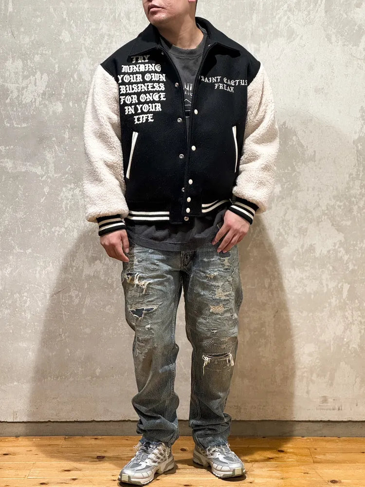 ©︎SAINT Mxxxxxx / × Cactus Plant Flea Market  CP_VARSITY JKT/LMA (SM-YS1-0000-C08)