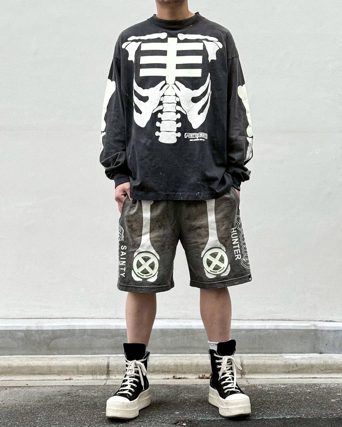 ©︎SAINT Mxxxxxx × BOUNTY HUNTER / BH_LS T-SHIRT / BONE (SM-MK8-0000-C30)