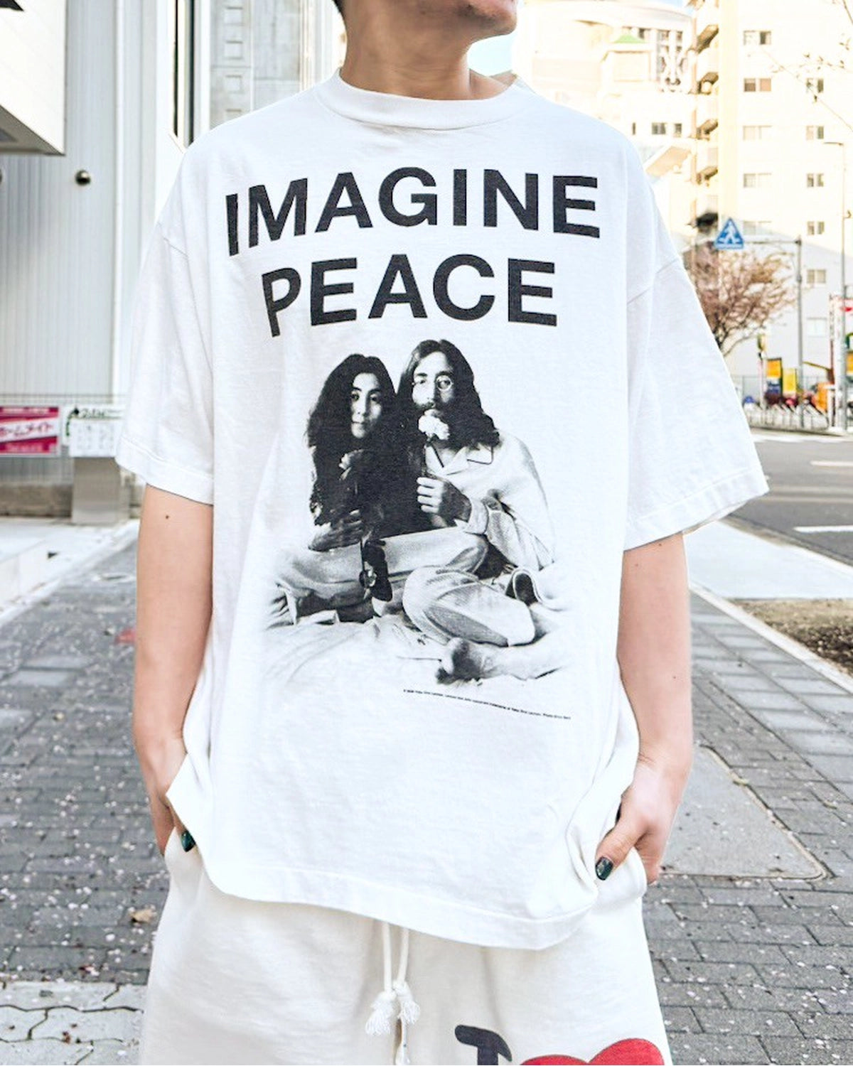 ©︎SAINT Mxxxxxx × JOHN LENNON / JL_SS T-SHIRT / IMAGINE PEACE (SM-MK8-0000-C27)