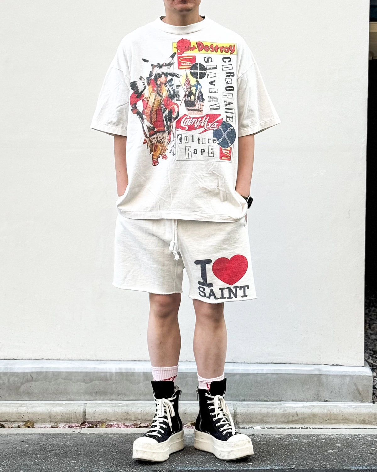 ©︎SAINT Mxxxxxx × Jamie Reid / JR_SS T-SHIRT / DESTROY (SM-MK8-0000-C03)