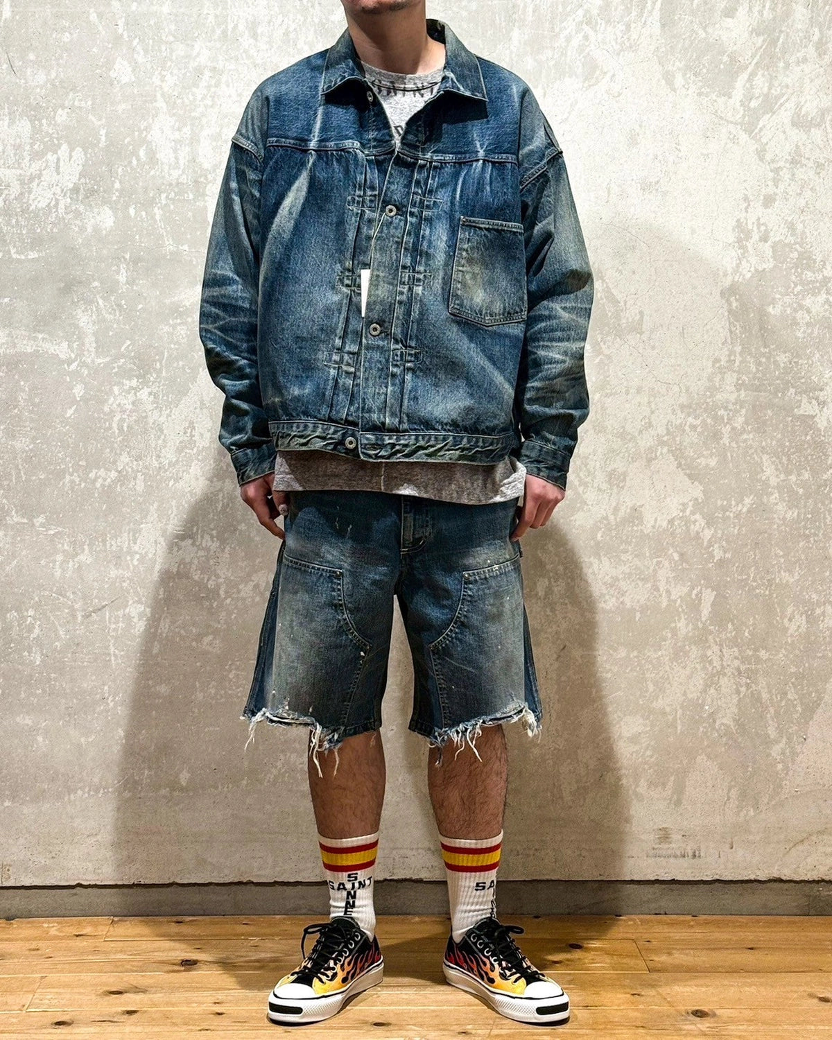 超人気高品質 SAINT M×××××× (セントマイケル) / DOUBLE KNEE SHORTS |公式 化粧下地