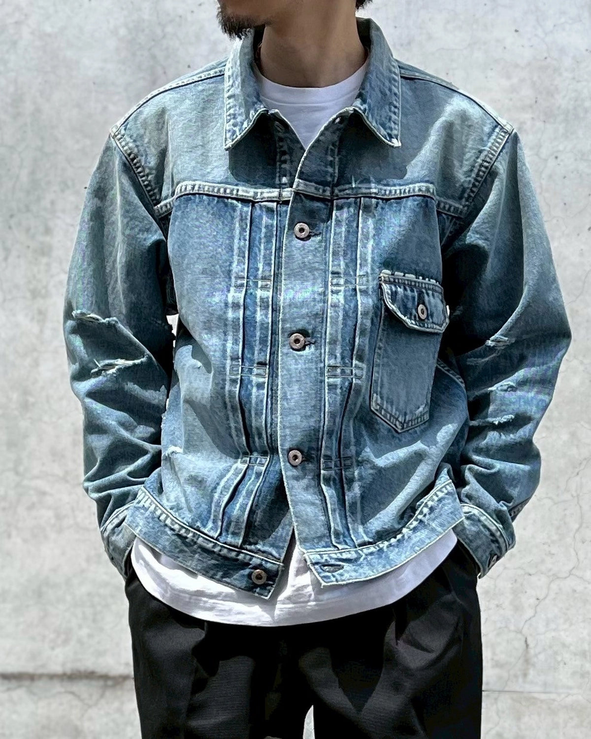 FRAGMENT × SEQUEL DAMAGE DENIM JACKET SEQUEL(シークエル) / × FRAGMENT DAMAGE DENIM JACKET | 公式