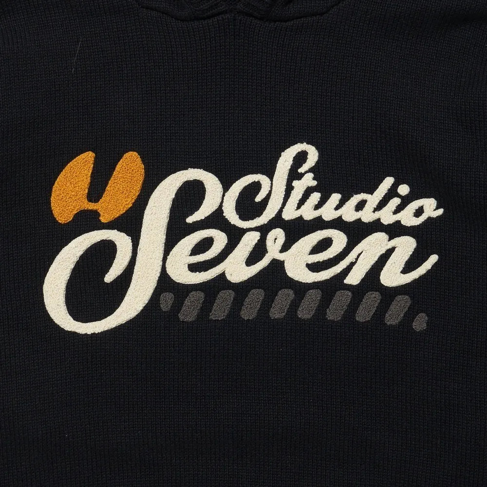 STUDIO SEVEN / Logo Knit Hoodie (70865207)