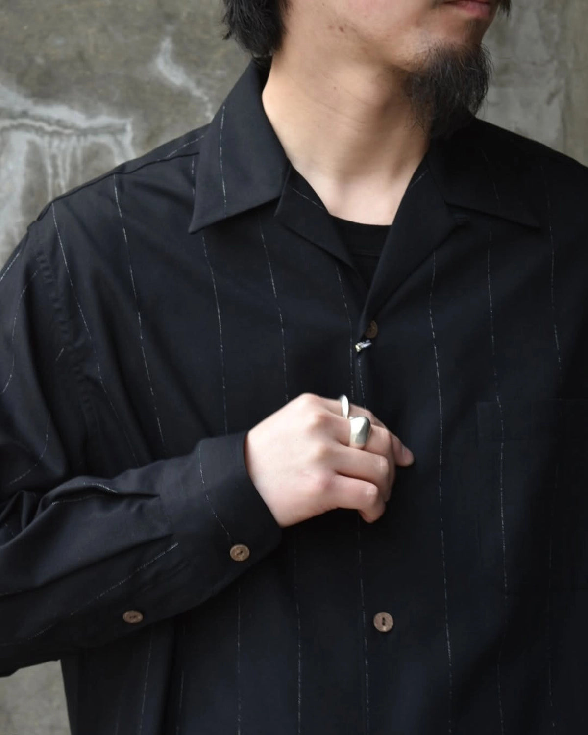 WACKO MARIA / KASURI OPEN COLLAR SHIRT L/S (25SSE-WMS-OC03)