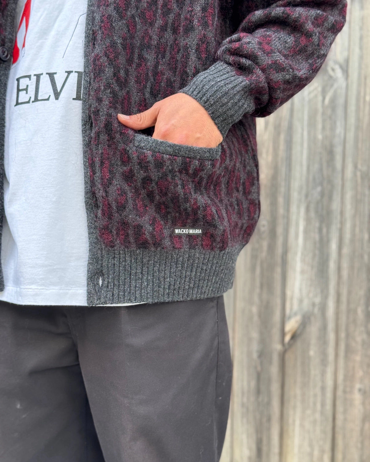 WACKO MARIA / LEOPARD MOHAIR JACQUARD  CARDIGAN (26FW-WMK-KN17)