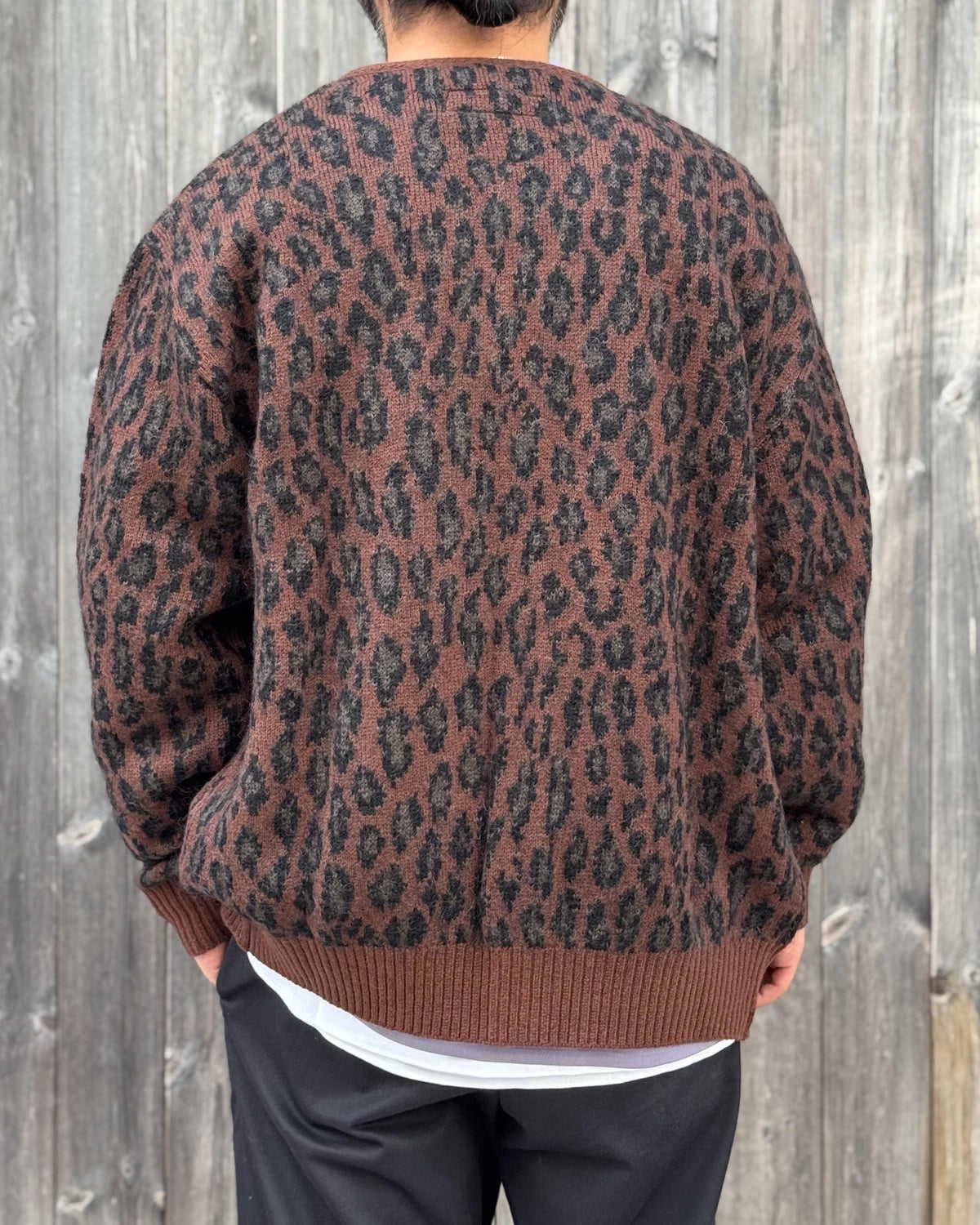 WACKO MARIA / LEOPARD MOHAIR JACQUARD  CARDIGAN (26FW-WMK-KN17)