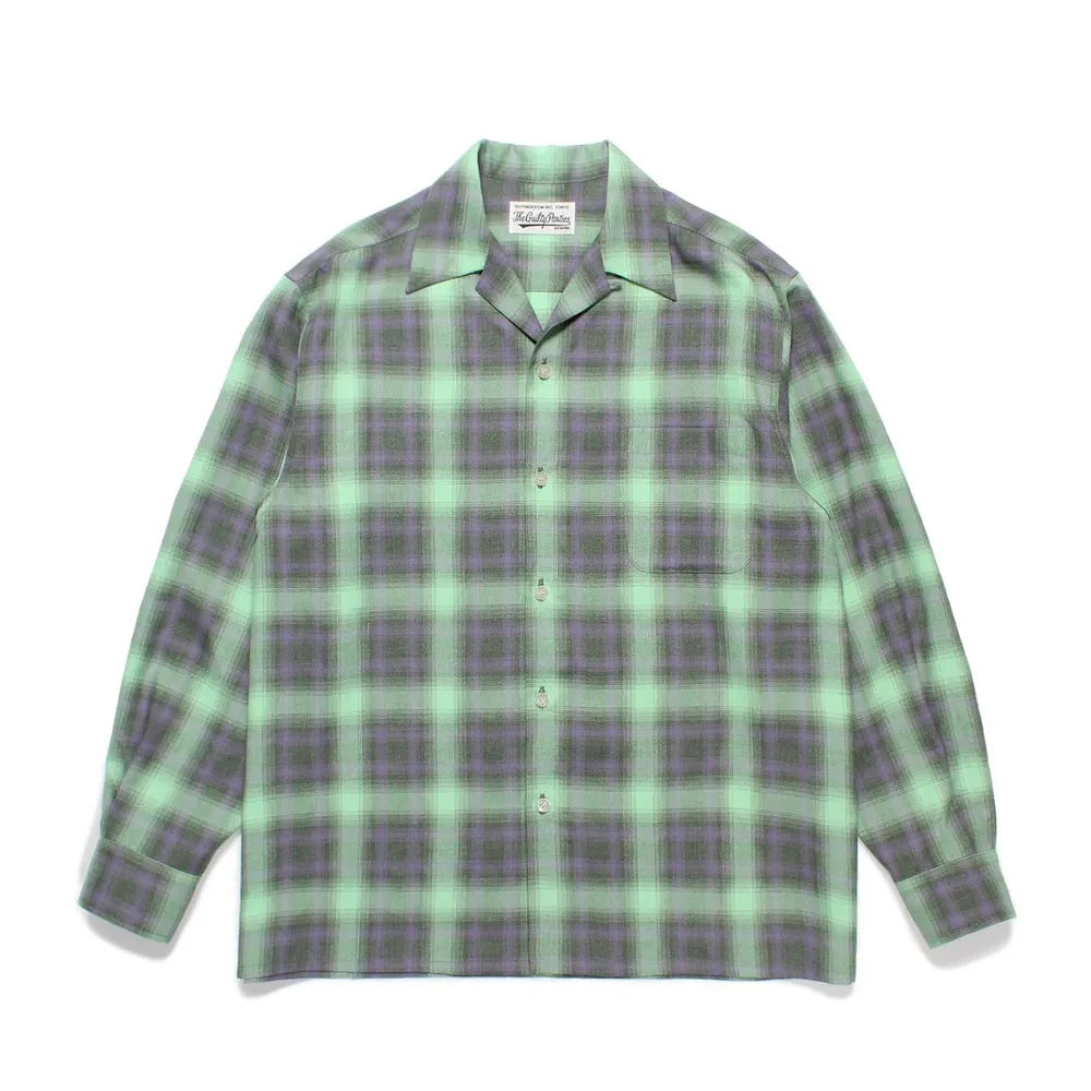 WACKO MARIA / OMBRE CHECK OPEN COLLAR SHIRT L/S -TYPE2- (24FW-WMS-OC02)