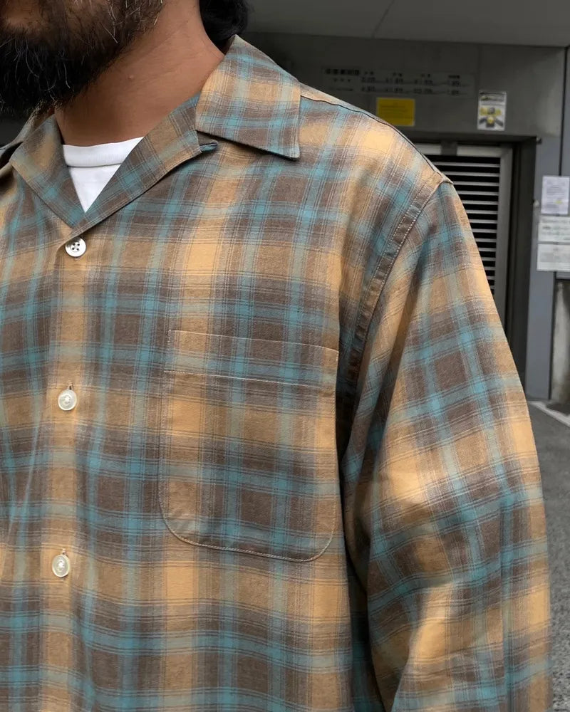 WACKO MARIA / OMBRE CHECK OPEN COLLAR SHIRT L/S -TYPE2- (24FW-WMS-OC02)