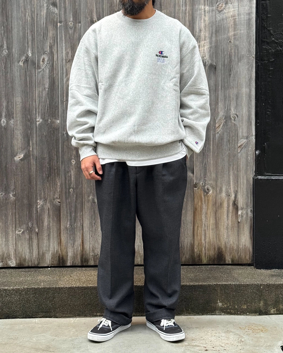 WACKO MARIA × Champion / REVERSE WEAVE CREW NECK SWEAT SHIRT (26FW-WMC-CP04)