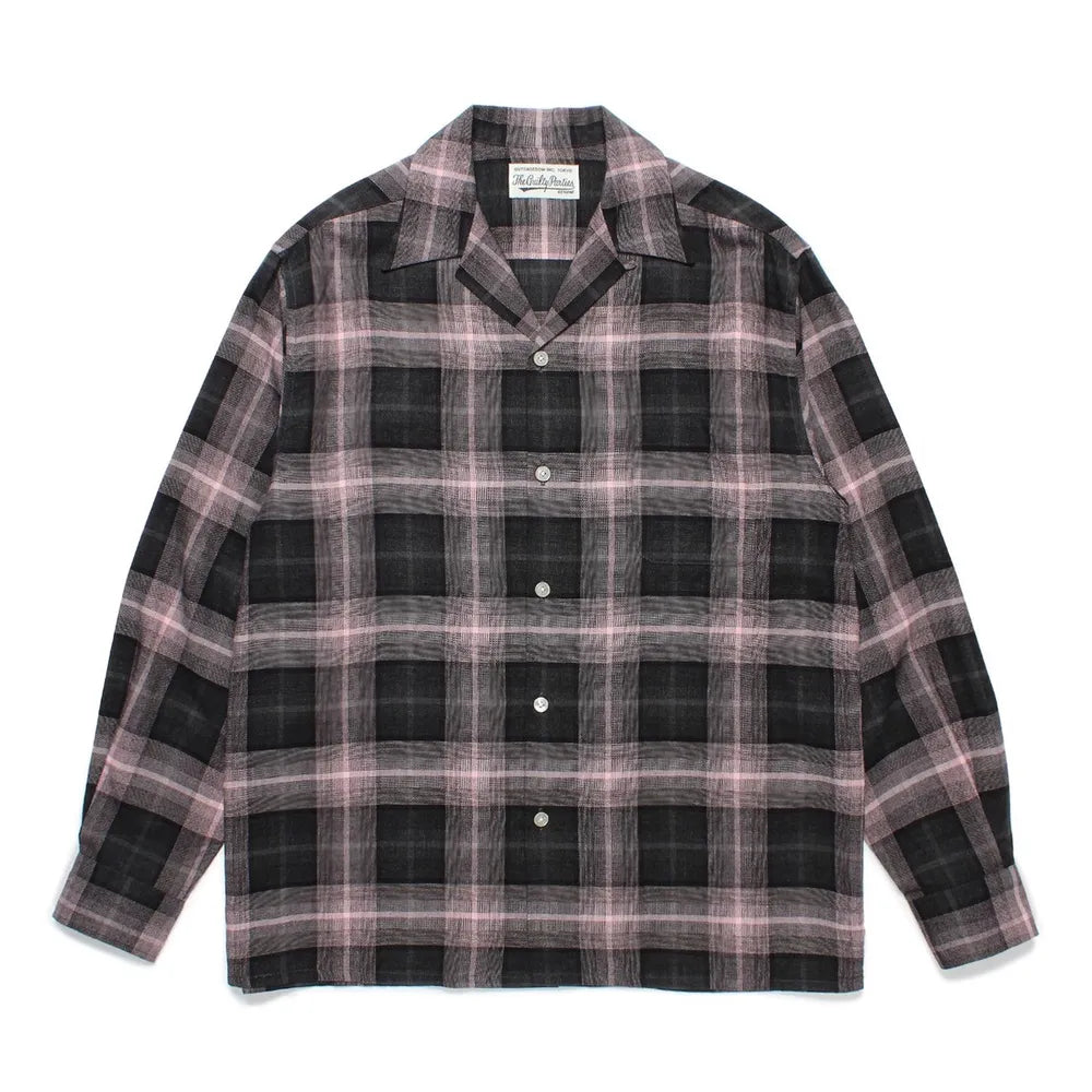 WACKO MARIA / OMBRE CHECK OPEN COLLAR SHIRT L/S  -TYPE3- (24FW-WMS-OC03)