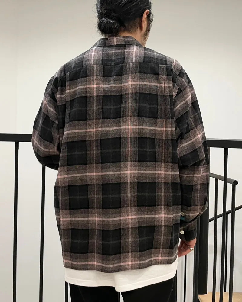 WACKO MARIA / OMBRE CHECK OPEN COLLAR SHIRT L/S  -TYPE3- (24FW-WMS-OC03)