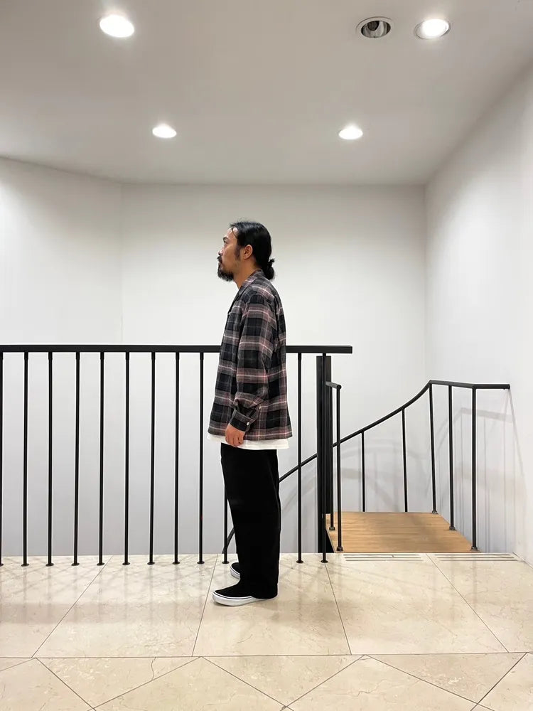 WACKO MARIA / OMBRE CHECK OPEN COLLAR SHIRT L/S  -TYPE3- (24FW-WMS-OC03)