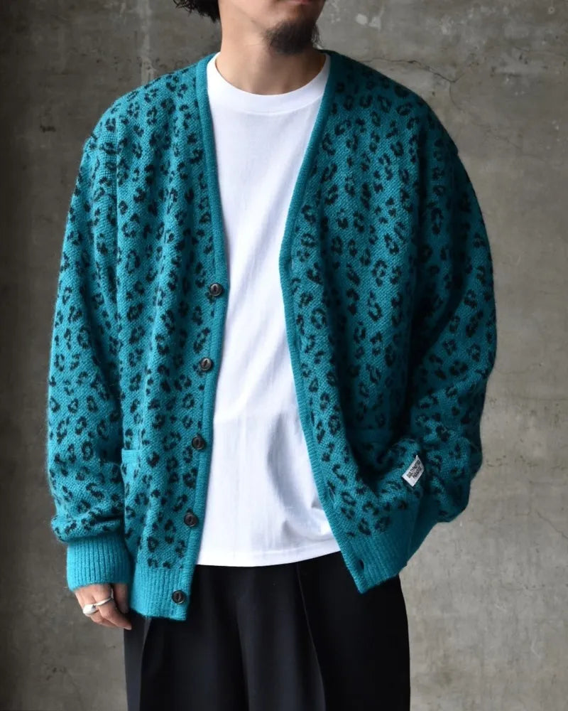 WACKO MARIA / LEOPARD MOHAIR CARDIGAN (24FW-WMK-KN12)