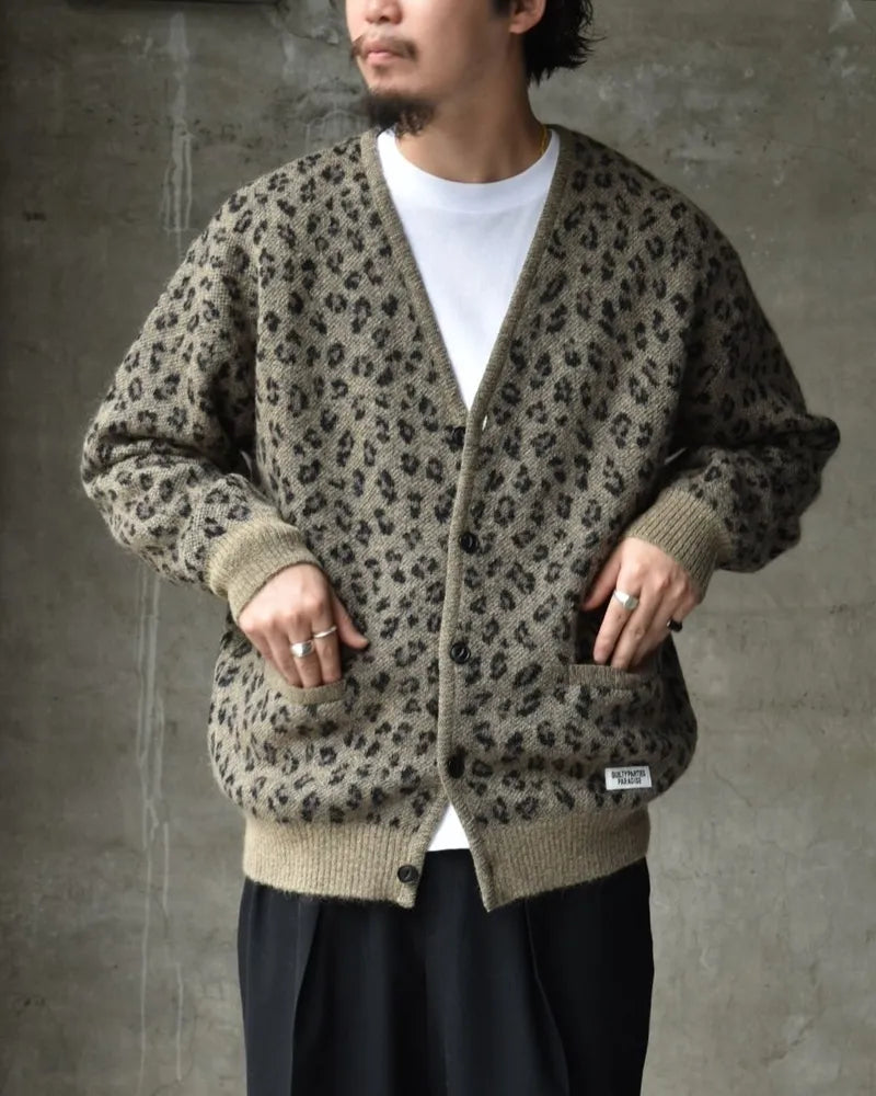 WACKO MARIA / LEOPARD MOHAIR CARDIGAN (24FW-WMK-KN12)