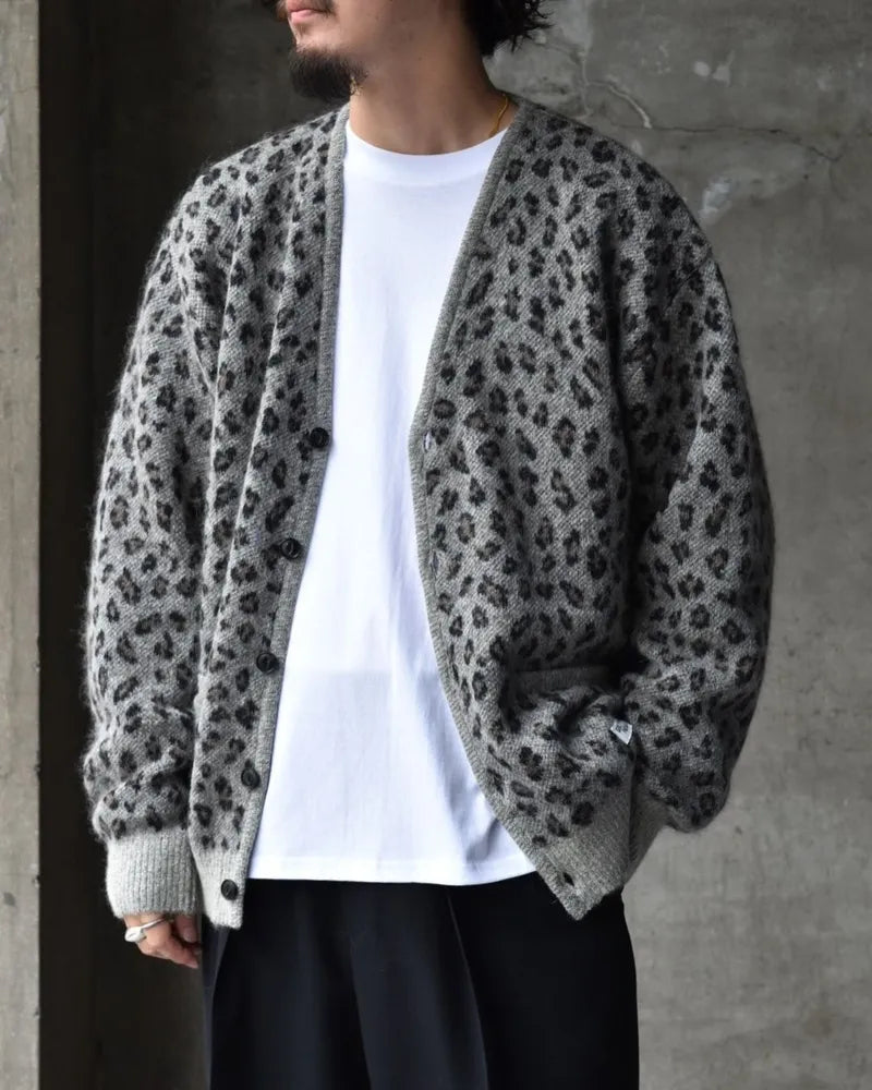 WACKO MARIA / LEOPARD MOHAIR CARDIGAN (24FW-WMK-KN12)