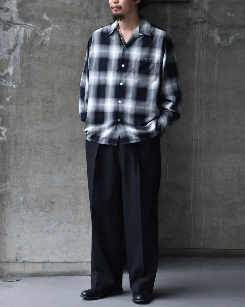 WACKO MARIA / OMBRE CHECK OPEN COLLAR SHIRT-TYPE1- (24FW-WMS-OC01)