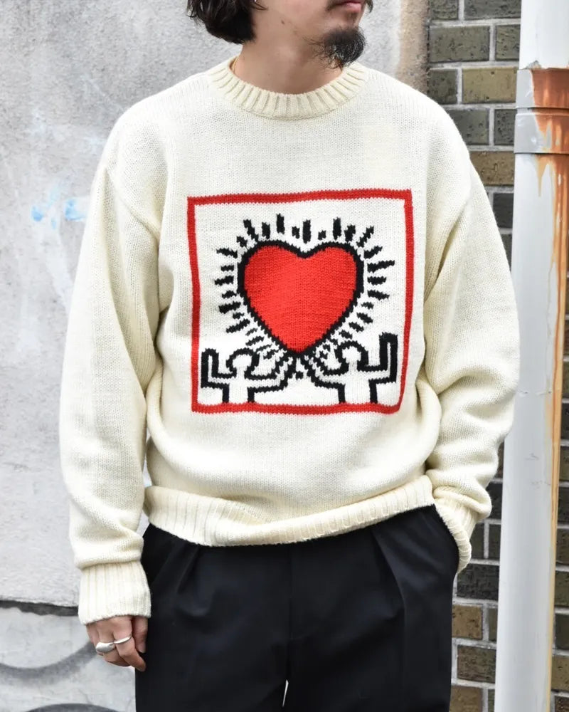 WACKO MARIA / × KEITH HARING CREW NECK SWEATER -TYPE1- (KH-WM-KN01)