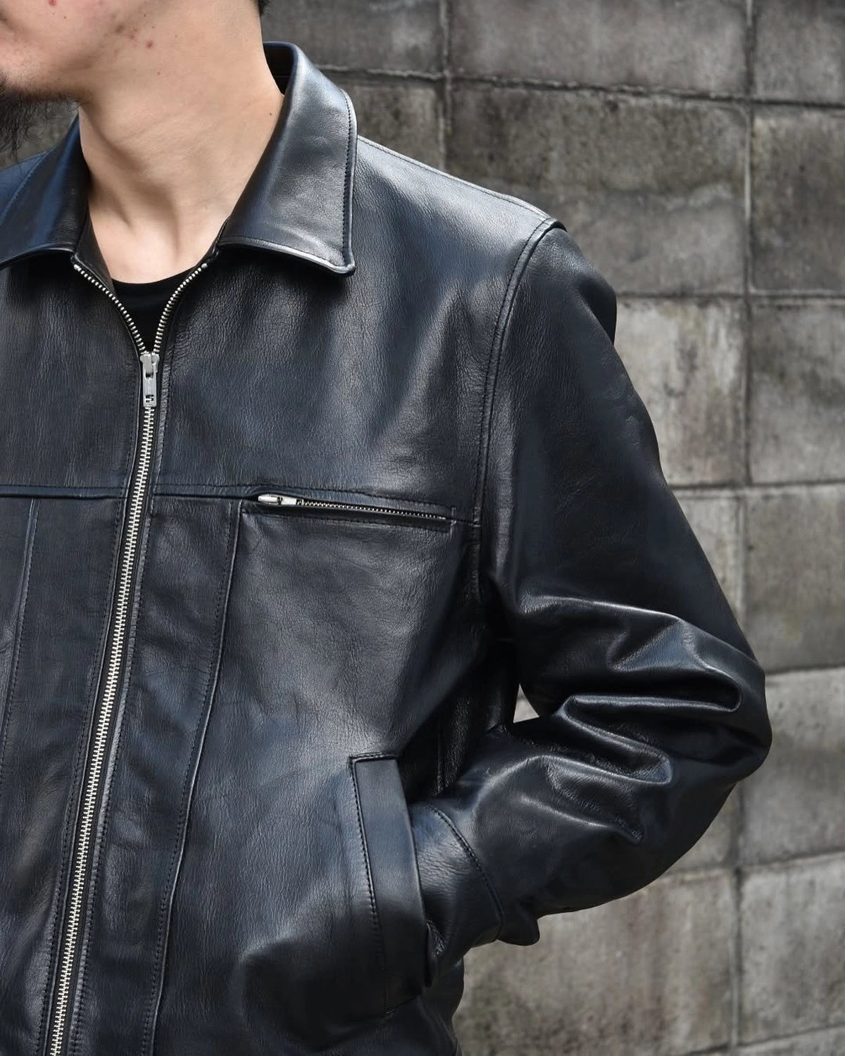 WACKO MARIA / LEATHER JACKET (25SS-WMO-BL01)