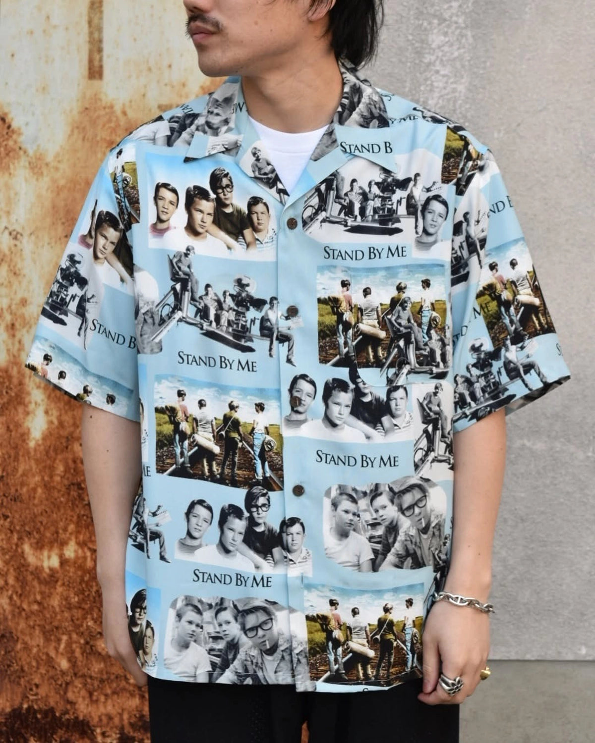 WACKO MARIA スタンド・バイ・ミー アロハシャツ ブルー Mサイズ WACKO MARIA スタンド・バイ・ミー アロハシャツ ブルー Mサイズ
